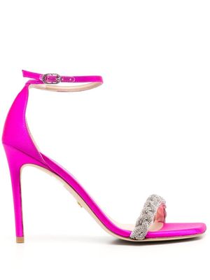 Stuart Weitzman sandales à ornements en cristal 107 mm - Rose