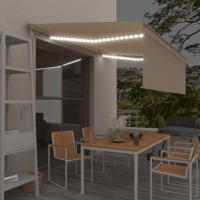 Luifel automatisch met rolgordijn LED windsensor 4x3 m crème