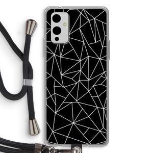 Geometrische lijnen wit: OnePlus 9 Transparant Hoesje met koord