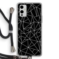 Geometrische lijnen wit: OnePlus 9 Transparant Hoesje met koord