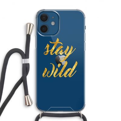 Stay wild: iPhone 12 Transparant Hoesje met koord