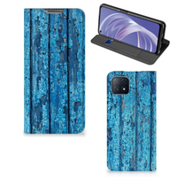 OPPO A73 5G Book Wallet Case Wood Blue
