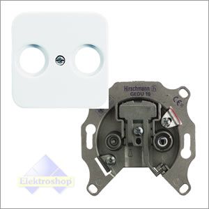 Busch-Jaeger antennecontactdoos EDC1000 met inzetplaat wit