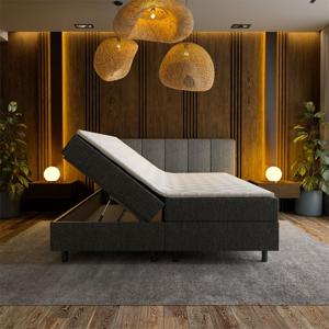 2-Persoons Boxspring met opbergruimte Wide - Antraciet 180x200 cm - Pocketvering - Inclusief Topper - Dekbed-Discounter.nl