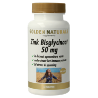 Golden Naturals Zink bisglycinaat 50mg 60 Tabletten