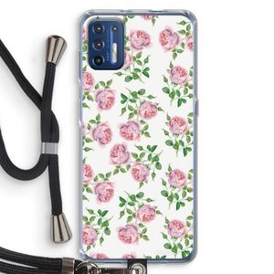 Kleine roosjes: Motorola Moto G9 Plus Transparant Hoesje met koord