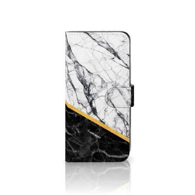Motorola Moto G85 | Bookcase | Marmer Wit Zwart - Origineel Cadeau Man