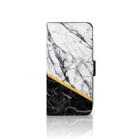 Motorola Moto G85 | Bookcase | Marmer Wit Zwart - Origineel Cadeau Man