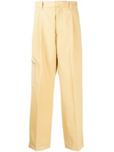 OAMC pantalon droit à détails de plis - Jaune