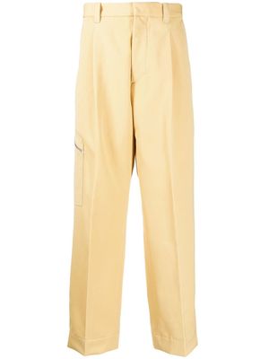OAMC pantalon droit à détails de plis - Jaune