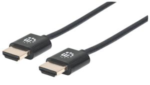 Manhattan 394406 HDMI-kabel HDMI Aansluitkabel HDMI-A-stekker, HDMI-A-stekker 0.50 m Zwart