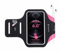 Swissten Hardloop Telefoonhouder - Waterdichte Hardloopband - t/m 6 inch - Roze