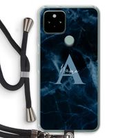 Midnight Marble: Pixel 5 Transparant Hoesje met koord