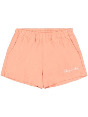 Sporty & Rich short en coton à logo imprimé - Orange