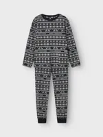 Name it kinder pyjama - Kerstmis - Christmas - Grijze katoenen pyjama voor jongens en meisjes