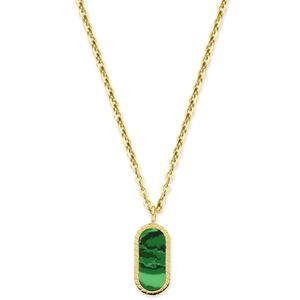 Ketting geelgoud-malachiet groen 6 x 15 mm 40-42 cm