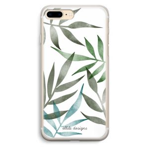 Tropical watercolor leaves: iPhone 7 Plus Transparant Hoesje