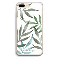 Tropical watercolor leaves: iPhone 7 Plus Transparant Hoesje