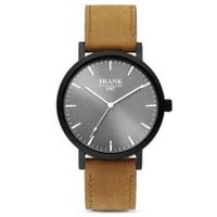 Frank 1967 7FW 0016 Horloge staal/leder grijs-bruin 42 mm