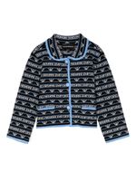 Emporio Armani Kids veste à logo en jacquard - Bleu - thumbnail