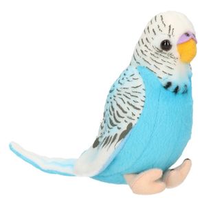 Knuffeldier vogel Grasparkiet blauw 11 cm