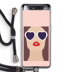 Red lips: Samsung Galaxy A80 Transparant Hoesje met koord