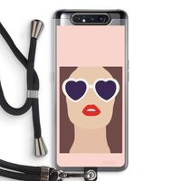 Red lips: Samsung Galaxy A80 Transparant Hoesje met koord