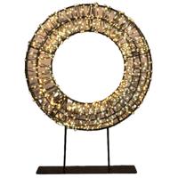 Verlichte krans/decoratie ring - metaal - warm wit licht - D36 cm - 1200 micro led