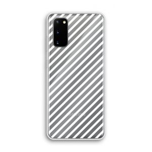 Strepen zwart-wit: Samsung Galaxy S20 Transparant Hoesje