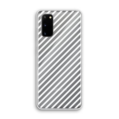 Strepen zwart-wit: Samsung Galaxy S20 Transparant Hoesje