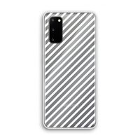 Strepen zwart-wit: Samsung Galaxy S20 Transparant Hoesje