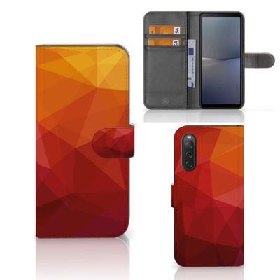 Book Case voor Sony Xperia 10 V Polygon Red Book Case voor Sony Xperia 10 V Polygon Red