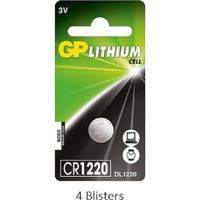 4 stuks (4 blisters a 1 stuks) GP Lithium Cell CR1220