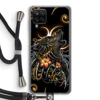 Huilende Wolf: Samsung Galaxy A12 Transparant Hoesje met koord