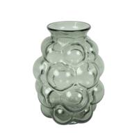 Bloemenvaas Bubblegum Large - transparant glas - lichtgrijs - D21 x H30 cm - vaas