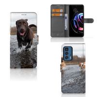 Motorola Edge 20 Pro Telefoonhoesje met Pasjes Honden Labrador