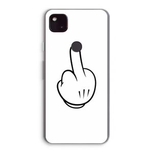 Middle finger white: Google Pixel 4a 5G Transparant Hoesje