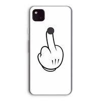 Middle finger white: Google Pixel 4a 5G Transparant Hoesje Middle finger white: Google Pixel 4a 5G Transparant Hoesje