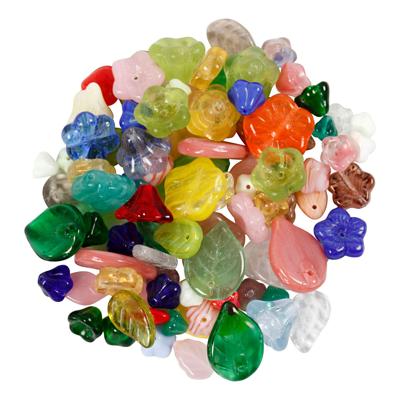 Creativ Company Glazen kralen divers bladeren en bloemen, 60 gram