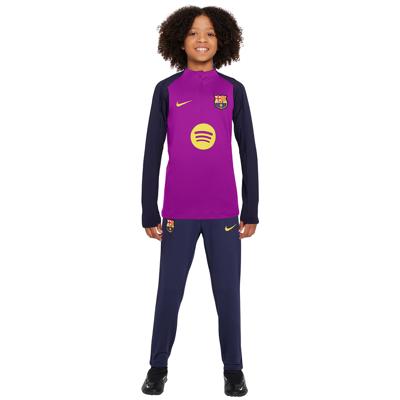 Nike FC Barcelona Strike Trainingspak 1/4-Zip 2025-2026 Kids Felpaars Donkerblauw Goud