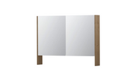 INK SPK3 spiegelkast met 2 dubbel gespiegelde deuren, open planchet, stopcontact en schakelaar 100 x 14 x 74 cm, fineer ash grey