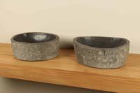 Waskommen riviersteen set RM070323AB, 45x34x15 cm