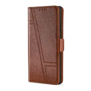 iPhone 12 hoesje - Bookcase - Pasjeshouder - Portemonnee - Patroon - Kunstleer - Bruin