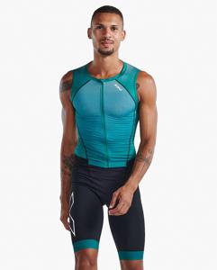 2XU Light speed front zip trisuit mouwloos groen heren M