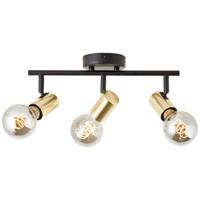 Brilliant Zwart met gouden plafondlampKerry 3-lichts - 99715/72