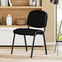 Set van 5 Stapelbare Wachtkamerstoelen Voor Ontvangst met Watervalzitting Zwart