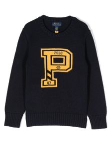 POLO RALPH LAUREN KIDS pull en maille intarsia - Bleu