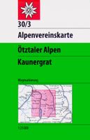 Wandelkaart 30/3 Alpenvereinskarte Ötztaler Alpen - Kaunergrat | Alpen