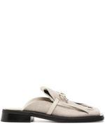 GIABORGHINI GIA/RHW Rosie 40 linen mules - Tons neutres