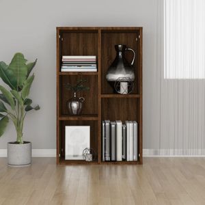 Boekenkast/dressoir 50x25x80 cm bewerkt hout bruin eikenkleur